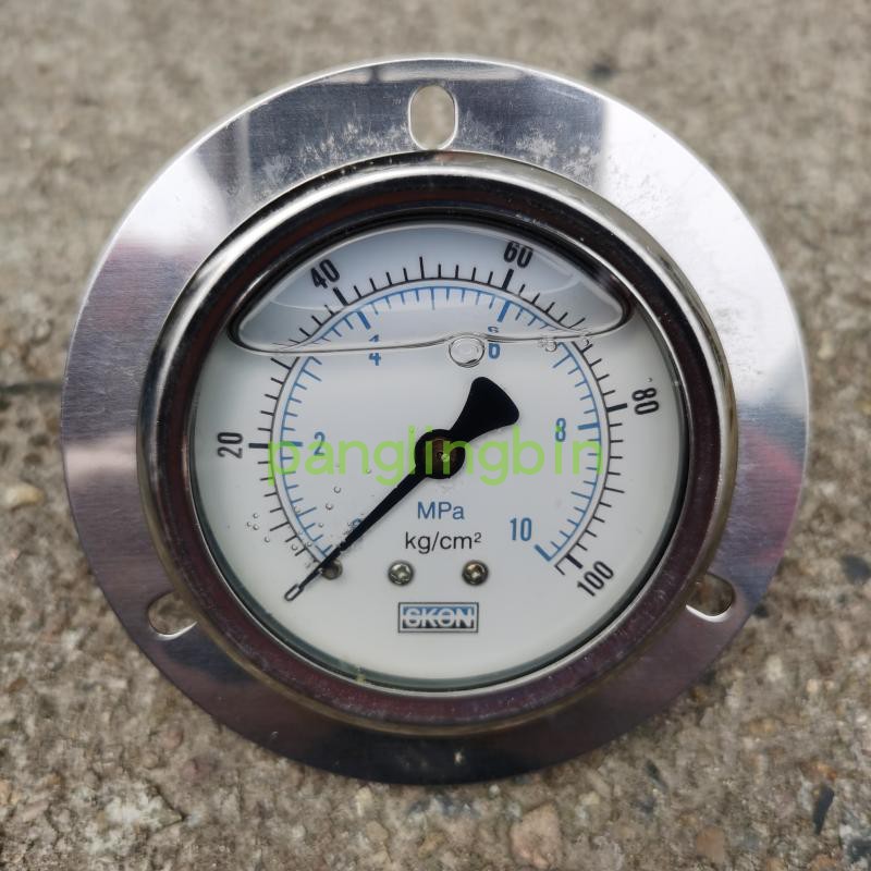 YN-60ZT轴向带边耐震压力表背式充油压防震抗震0-10/16/25/40MPA