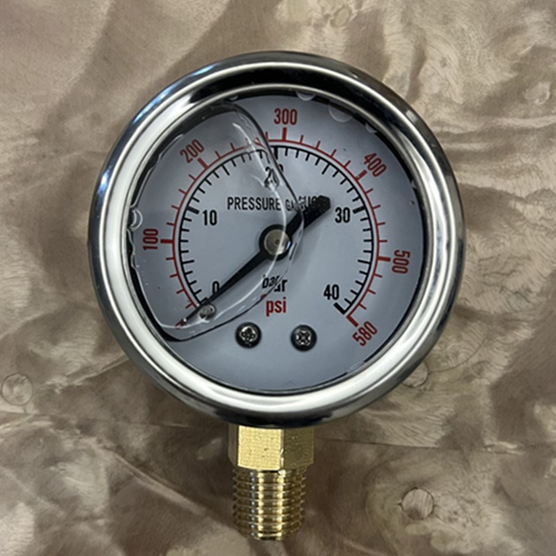 轴向耐震压力表0-2.5MPA空压机气泵表0-25ba储气灌40bar直径50mm