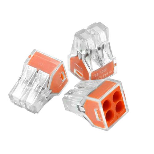 100只PCT-104四孔电线连接器快速接头家用硬线接线端子电工并线器