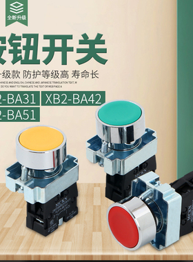 XB2-BA31C BA31C 平头绿色按钮 启动按钮 开关合金铜件银点