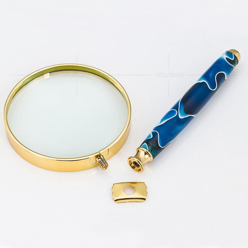 厂价精美礼d品扩大镜玉柄全金属工艺镀金手持式放大镜YB72