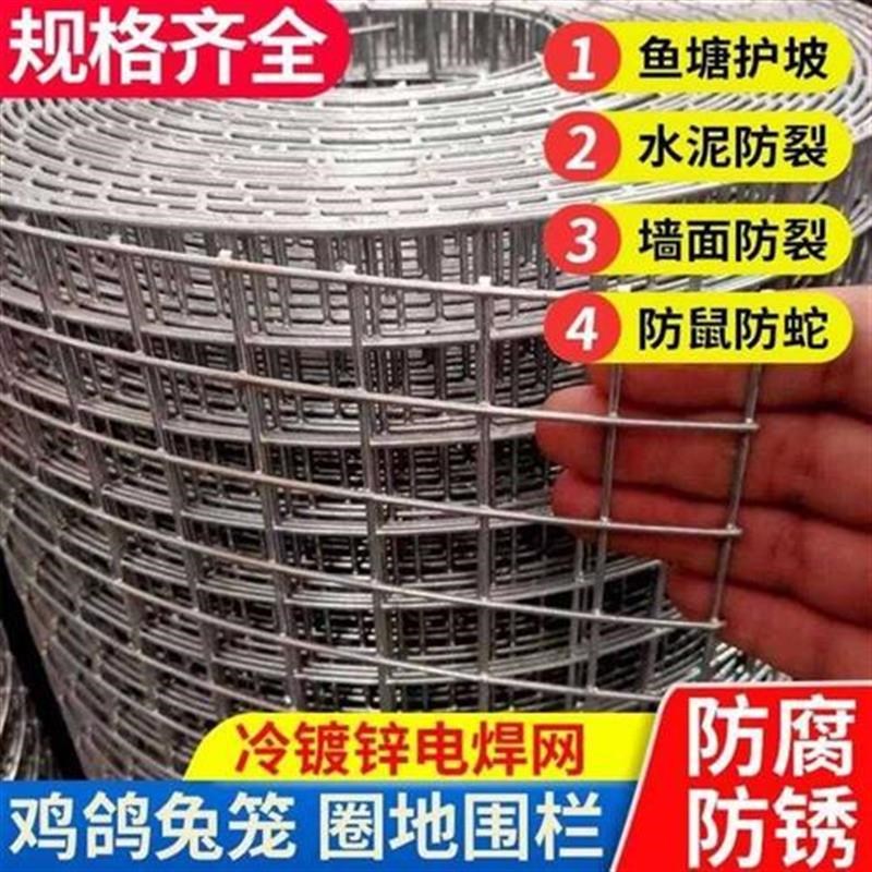 镀锌铁丝网围栏电镀铁丝网养鸡铁网格网钢丝网加粗防锈铁网养殖网
