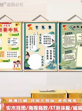 小学教室中队角布置少先先锋队口号班级标语装饰挂图磁吸KT板墙贴