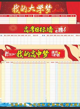 我的大学梦中考高考目标墙贴画定制班级教布置室文化装饰画高中梦
