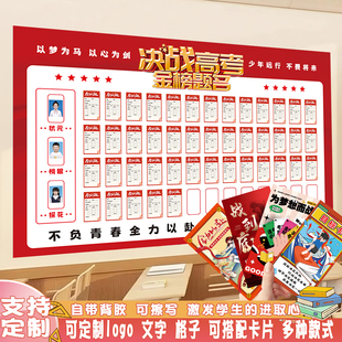 班级文化墙贴中高考挑战风云榜学生学习目标班级文化布置教室装饰