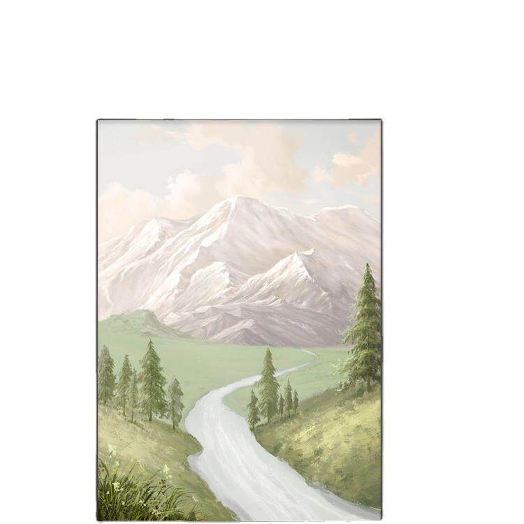 入户玄关装饰画背有靠山客厅沙发背景墙挂画山水风景落地玄幻壁画