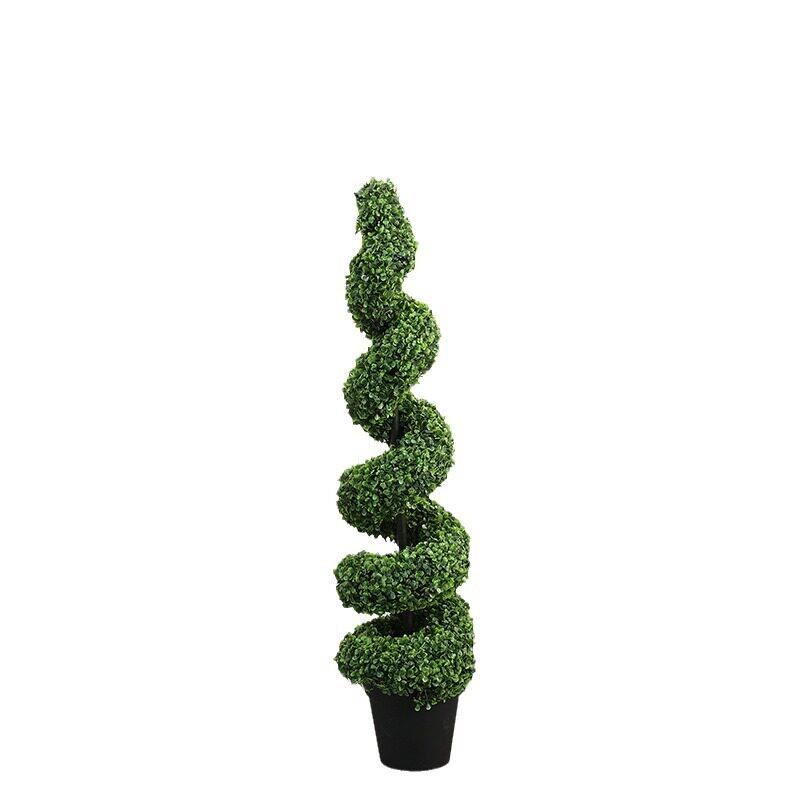 定制室内装饰螺旋树黄杨木树商场景观布置仿真植物加密大型仿