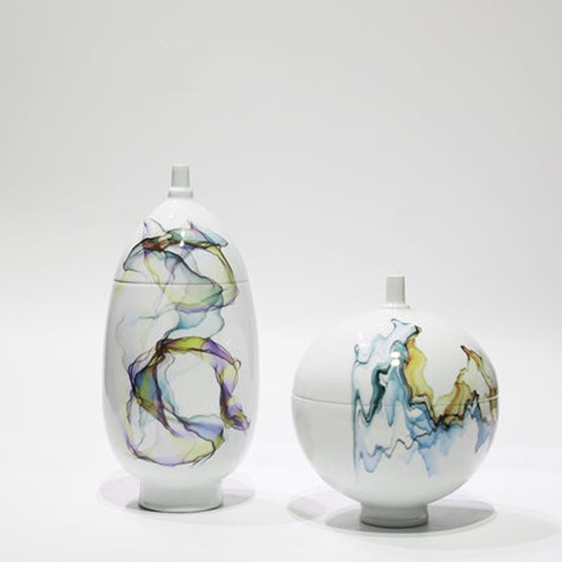 北欧陶瓷花瓶创意客厅餐桌插花干花饰品摆件酒柜家居装饰盖罐