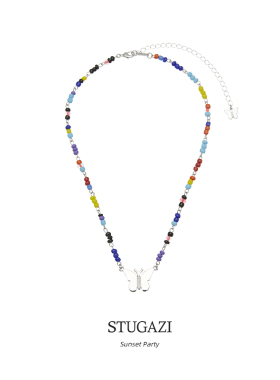 STUGAZI落日派对串珠蝴蝶项链