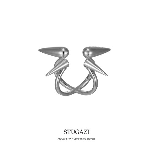 stugazi交叉钉开口戒指