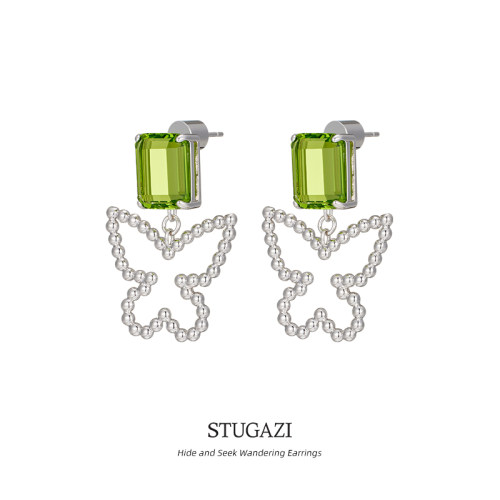 STUGAZI匿蝶蝴蝶耳钉轻奢小众