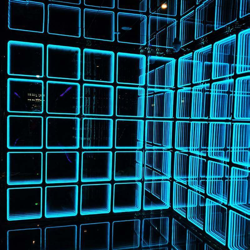 千层镜深渊镜定制霓虹灯背景墙发光隧道镜造型装饰门头灯箱定做