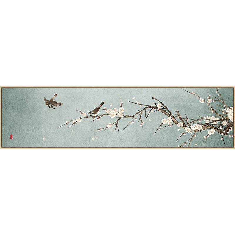 新中式卧室床头挂画中国风客厅沙发装饰画银杏叶禅意古风简约壁画