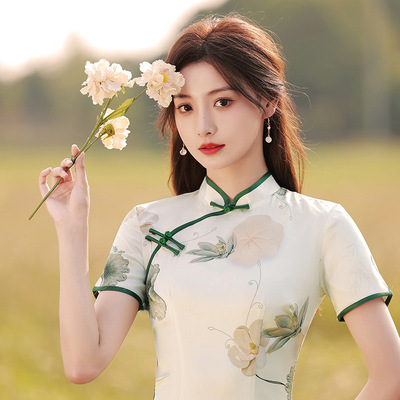 抖音4.83评分旗袍新款2024改良女年轻款夏日常可穿新中式国风