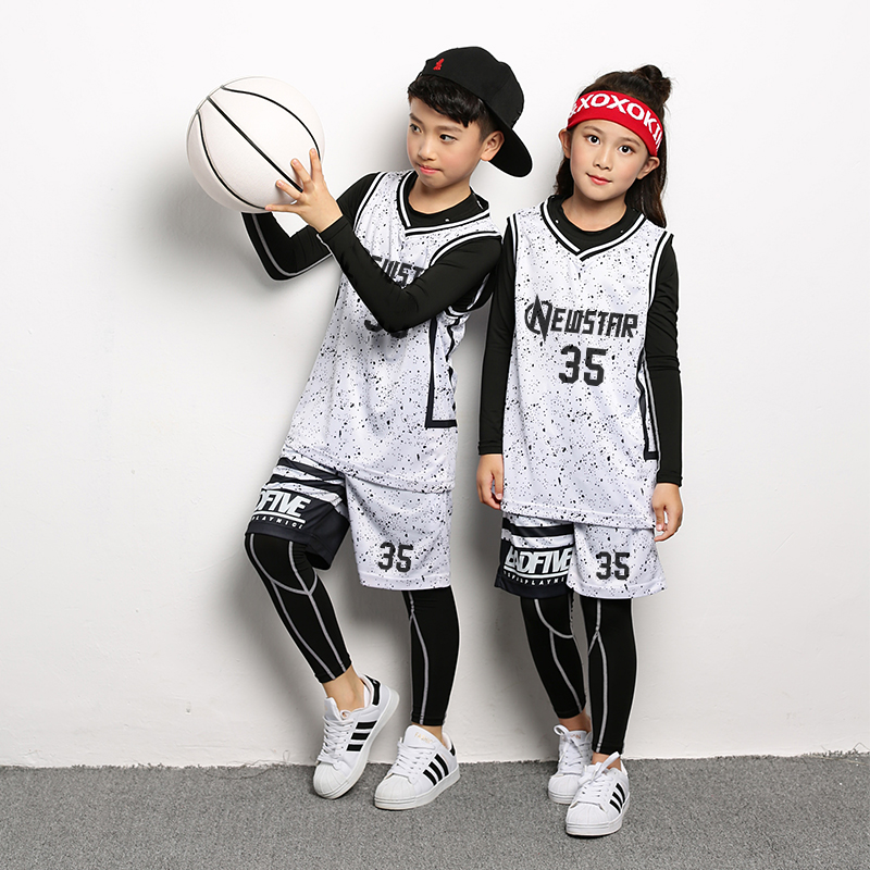 李官方旗舰儿童运动训练服篮球服套装学生青少年幼儿园表演球衣四