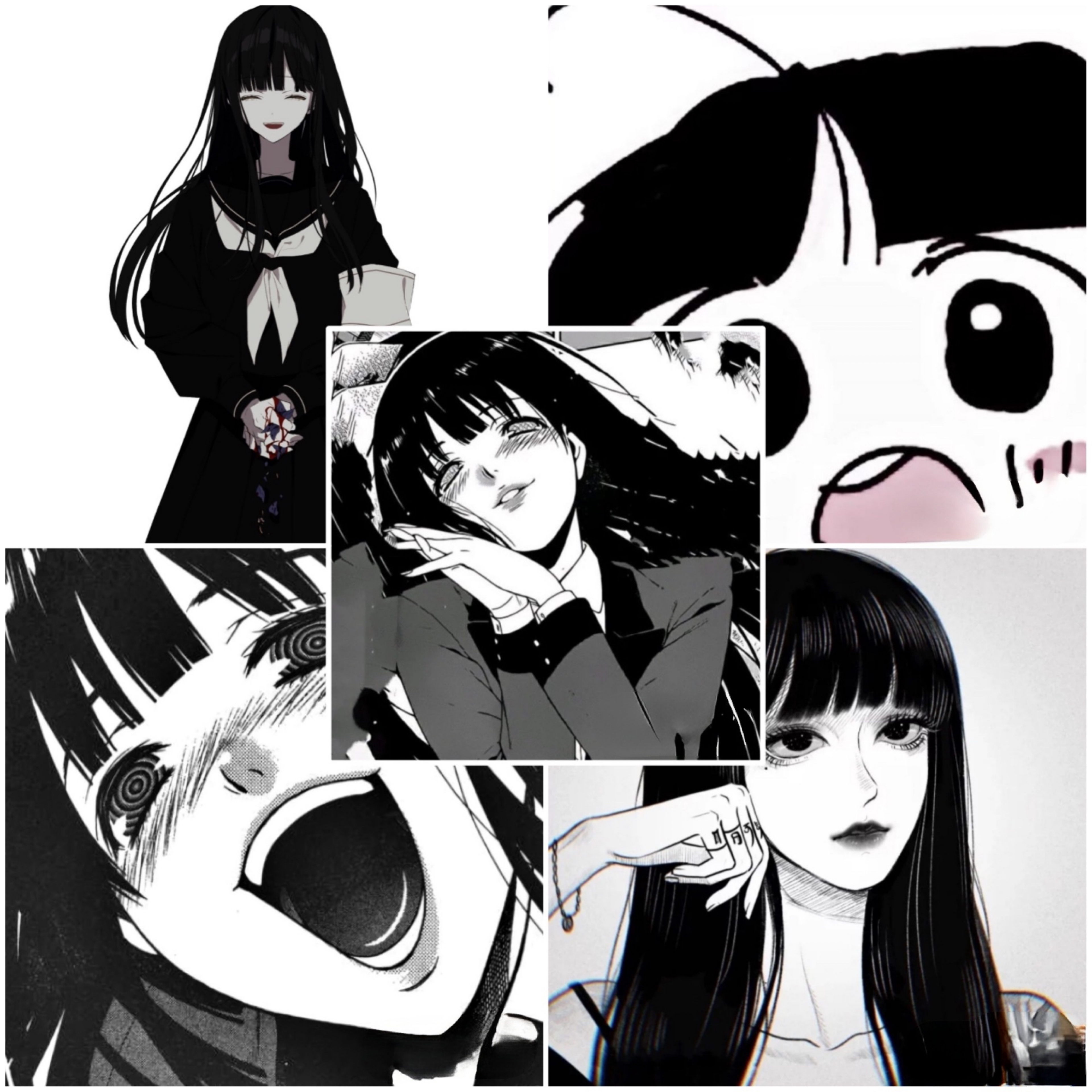 漫截原创头像 未流 女生 扭蛋 黑白 暗系动漫 高清无水印 共300张