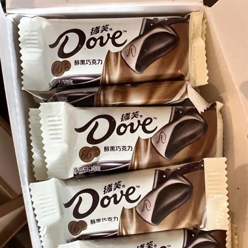 德芙纯黑巧克力 醇黑66%可可12条盒装婚庆喜糖休闲零食品小吃