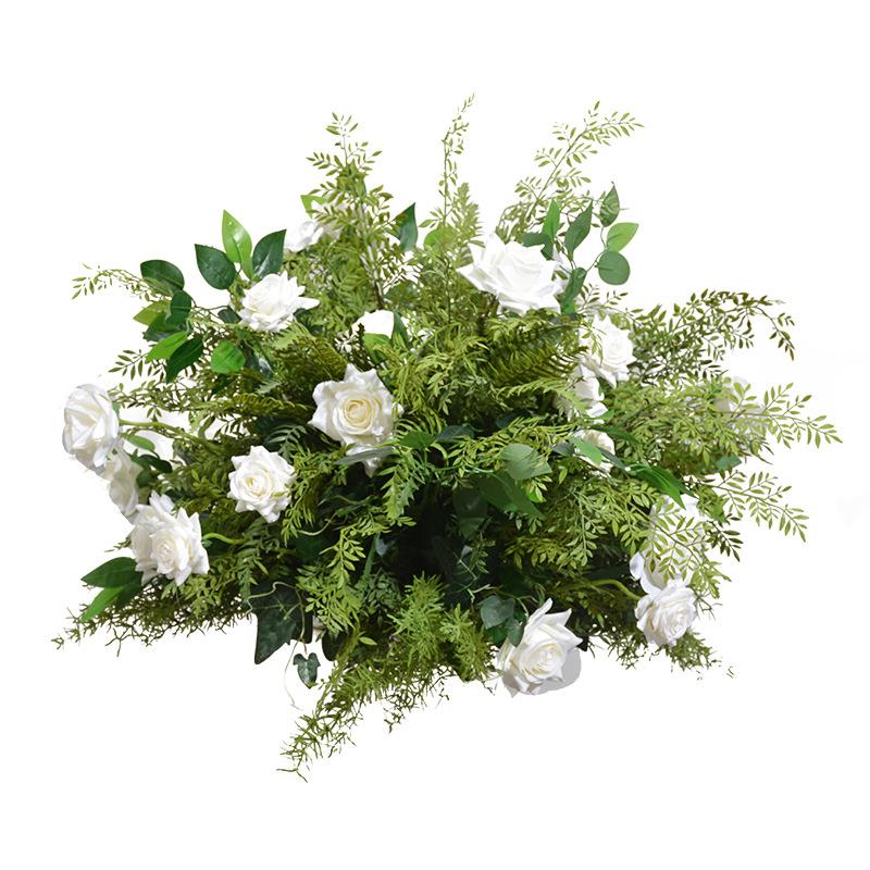广千丰绿植绣球玫瑰花球烛台几何架装饰花艺婚礼舞台餐桌布置花球