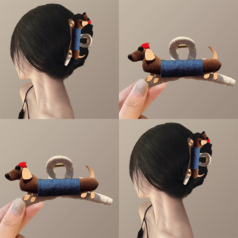 甜美卡通腸狗發夾2024新款百搭