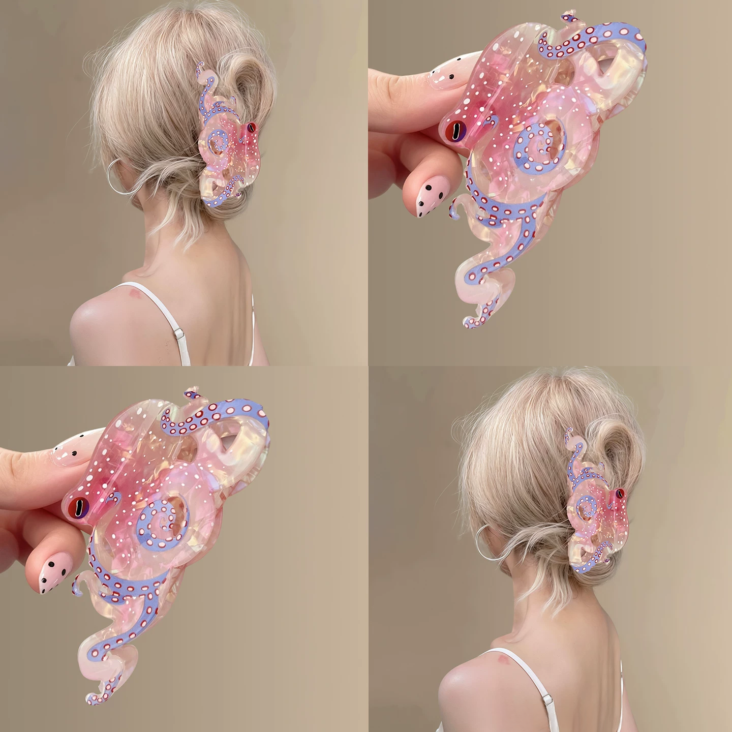 水中仙子！粉人鱼姬章鱼抓夹太美