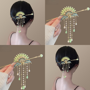 凤凰台上!国风凤凰流苏发簪!步摇盘发簪子个性发钗旗袍汉服头饰