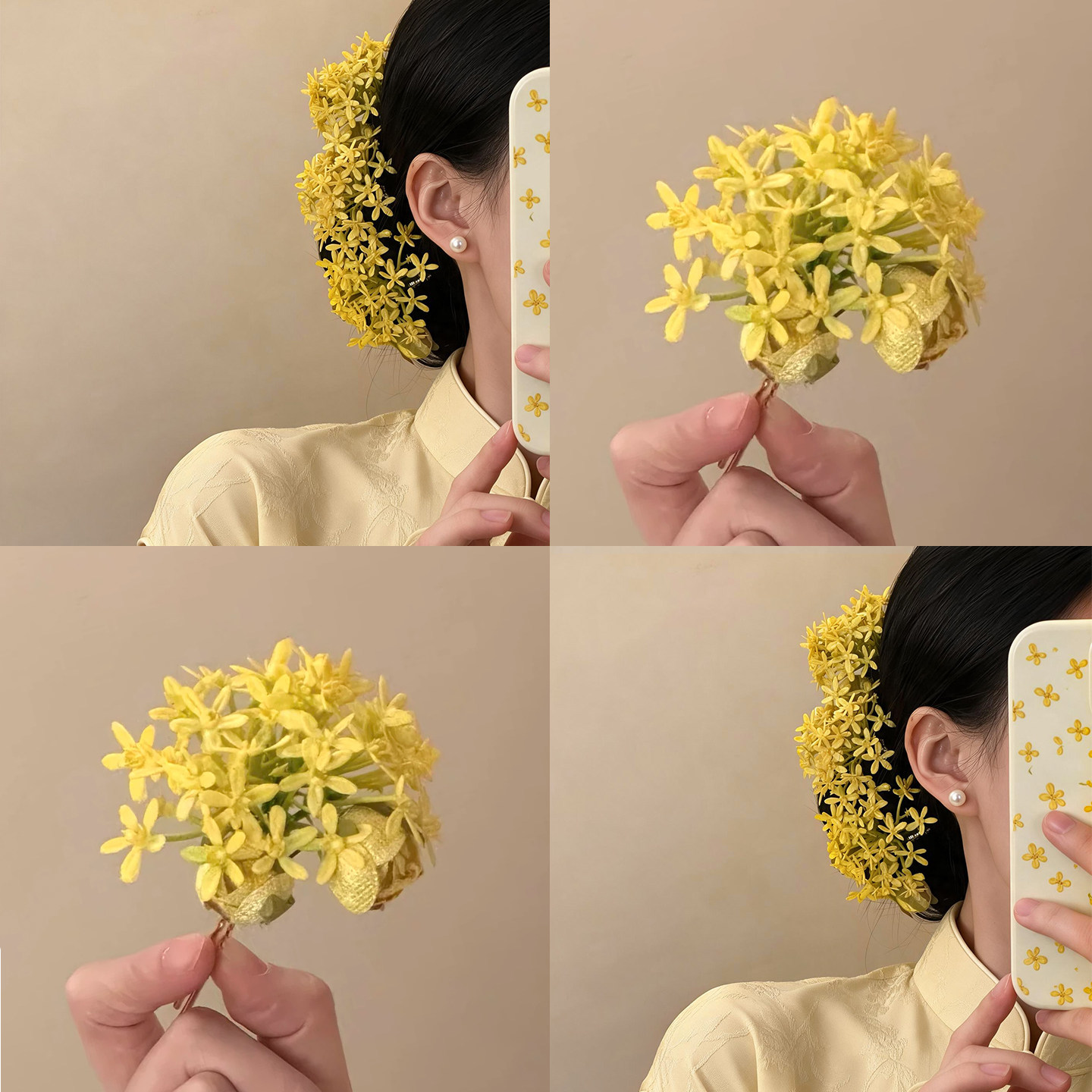 桂月凝香~新中式黄花朵发簪发饰