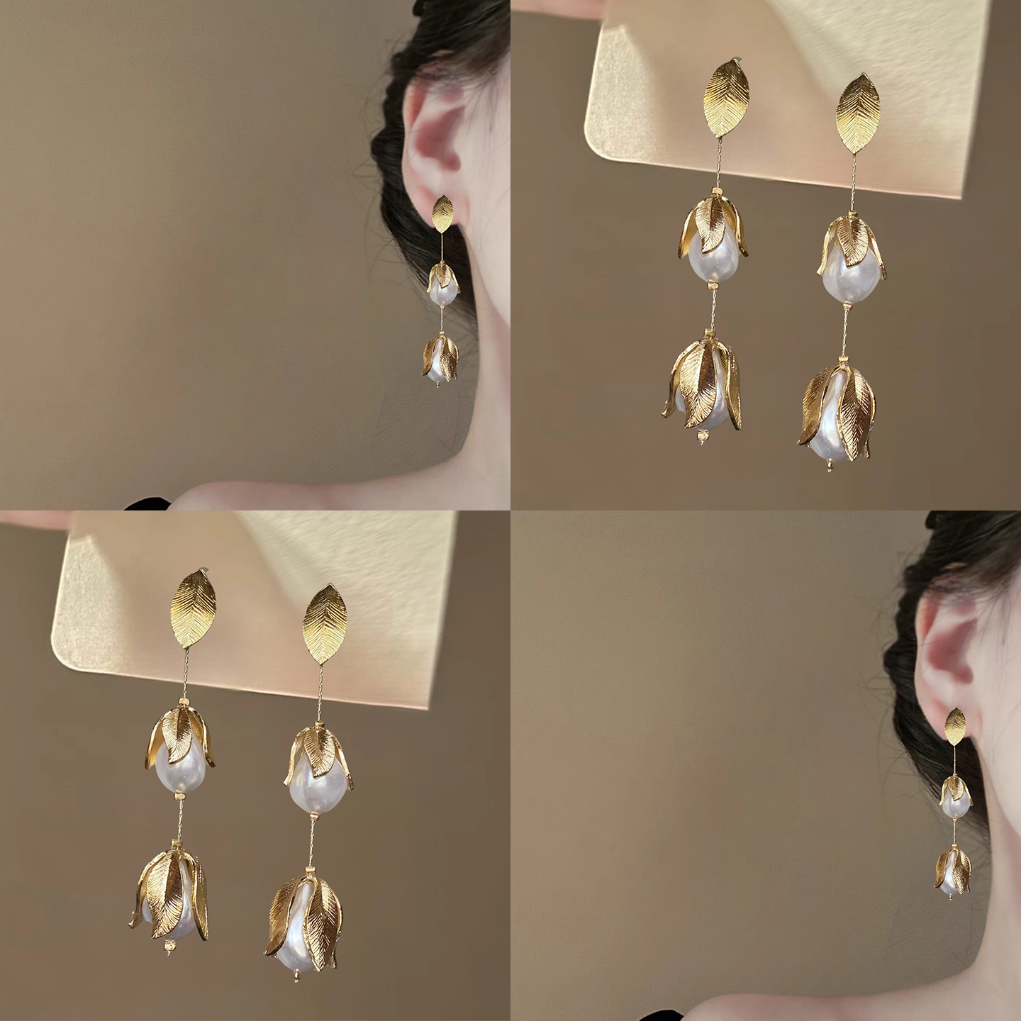 矜貴小姐！珍珠鈴蘭花流蘇耳環