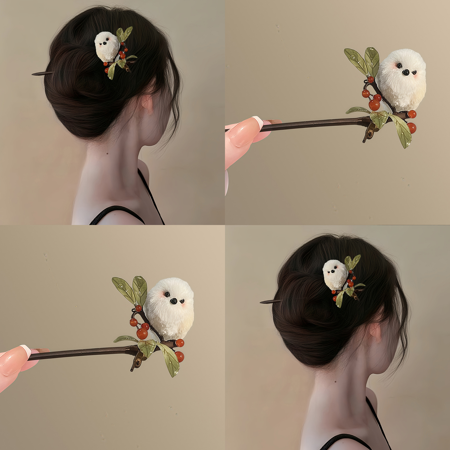 雀在枝头！新中式小肥啾发簪