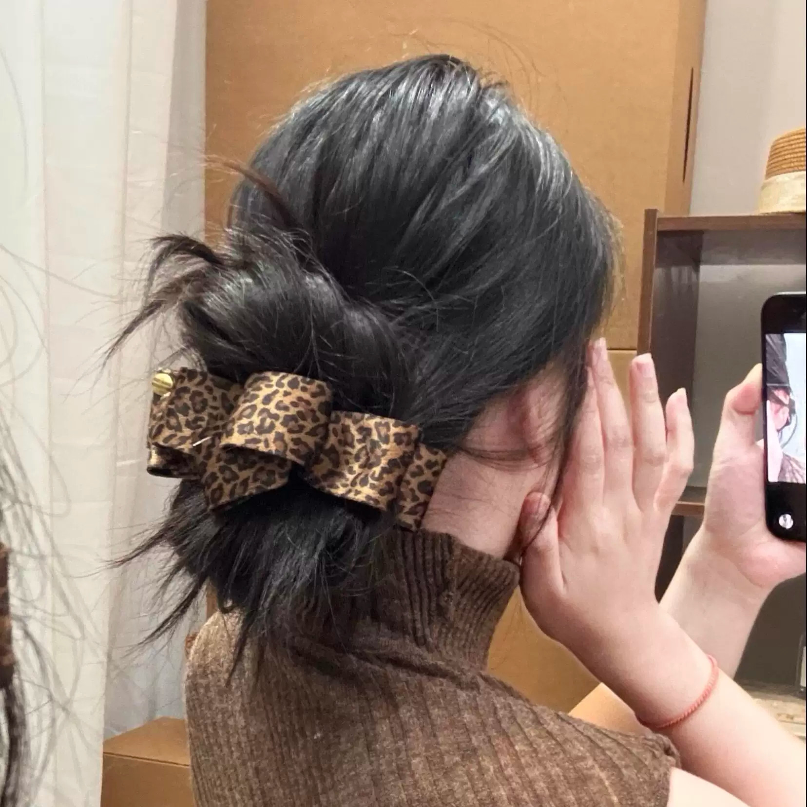 豹纹发夹真的好适合秋冬!显脸小