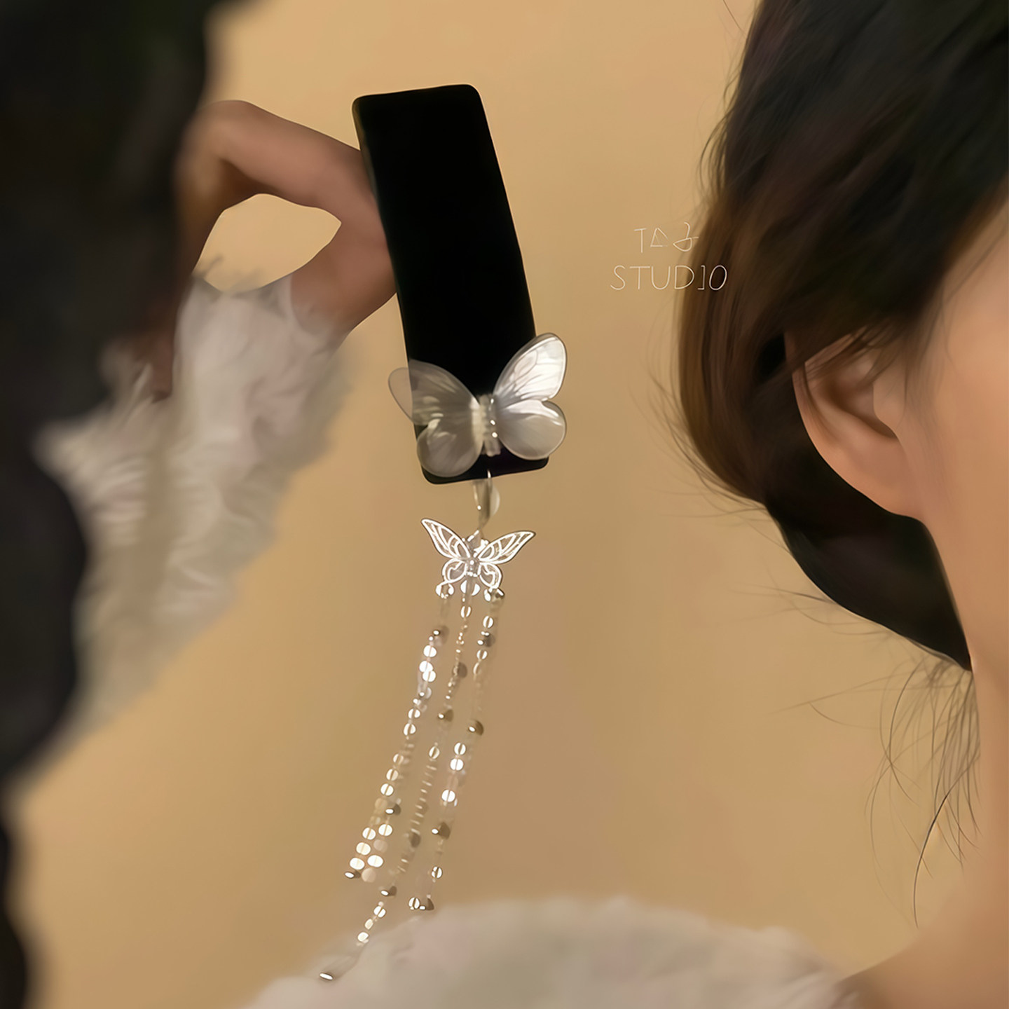 银蝶凝香｜新中式蝴蝶流苏发夹2026新款民族风侧边夹超仙头饰盘发,家庭/个人清洁工具,盘发器,淘宝优惠券,粉丝福利购,淘宝优惠卷