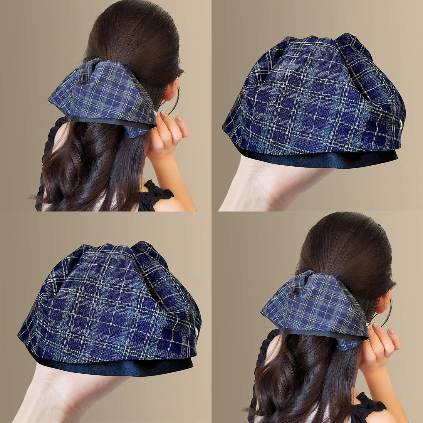 伦敦雾蓝！英伦风格纹金标抓夹