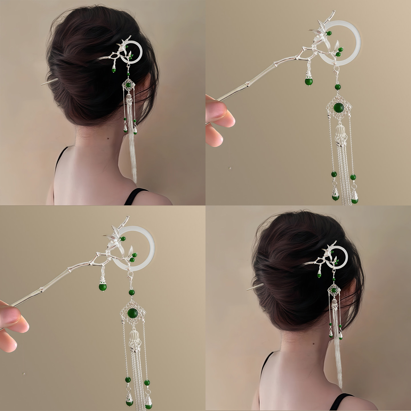 【月竹】新中式發簪流蘇步搖簪子