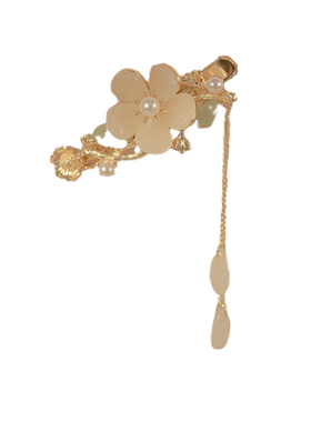 仙女玉兰花流苏发夹女侧边刘海夹