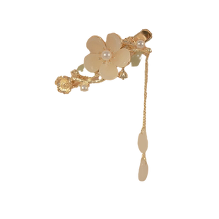 仙女玉兰花流苏发夹女侧边刘海夹前额高级感精致古风汉服旗袍头饰