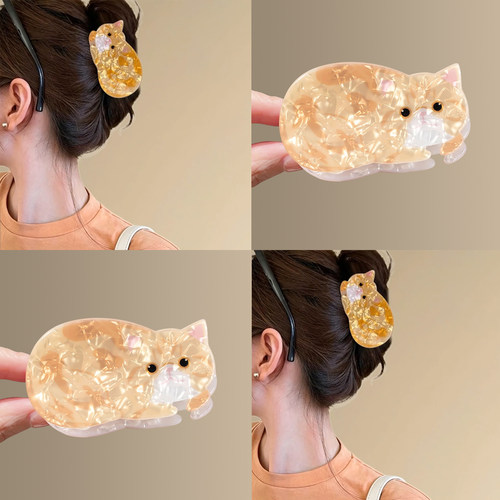 圆眼橘猫~可爱猫咪抓夹~萌趣吸睛