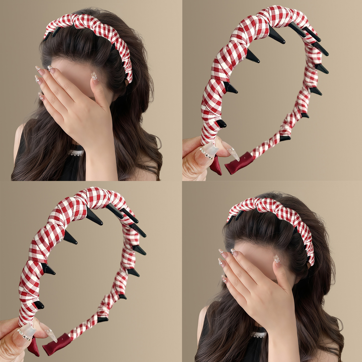 苏格兰小调~红色格纹发箍