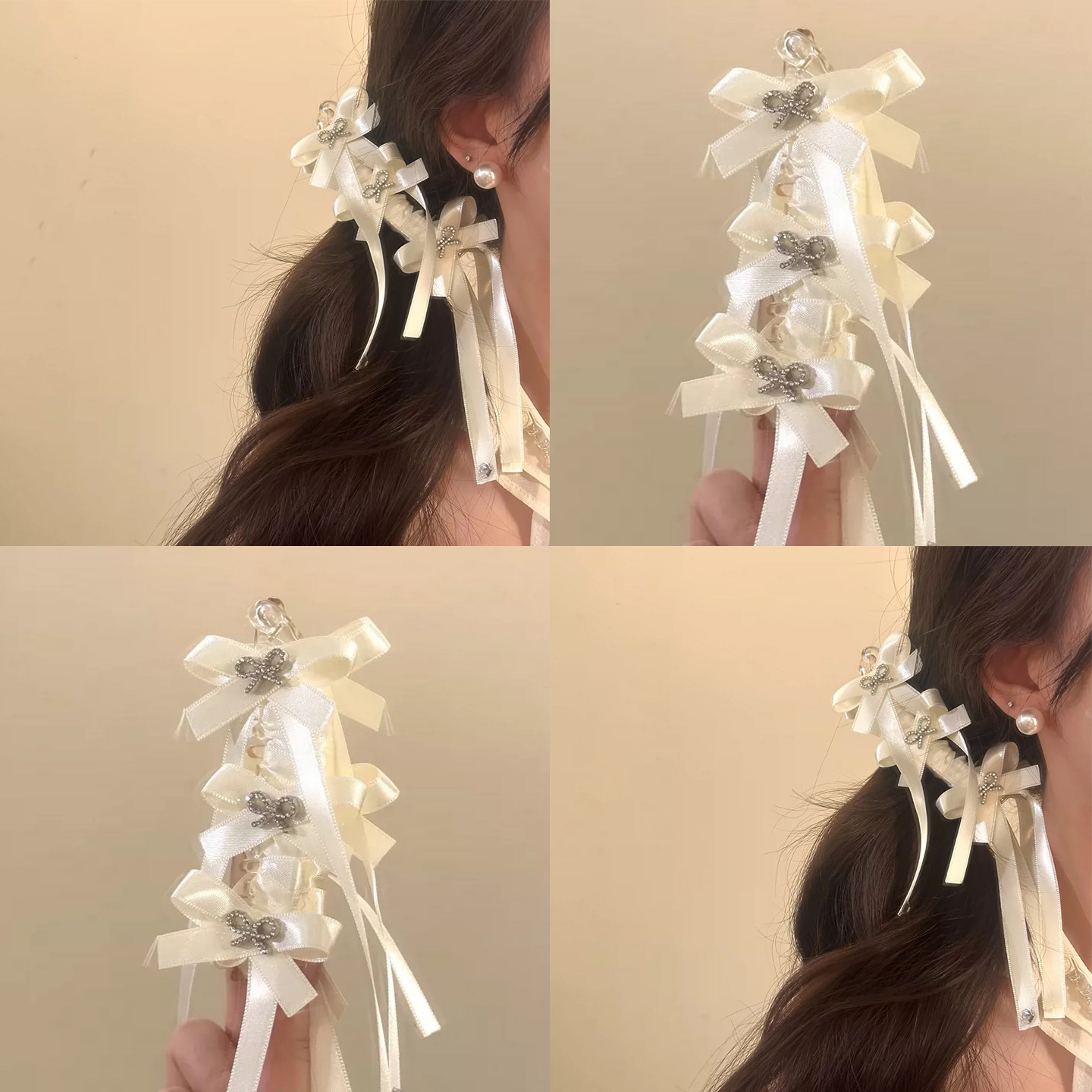 花漾甜心~超仙蝴蝶结飘带香蕉夹
