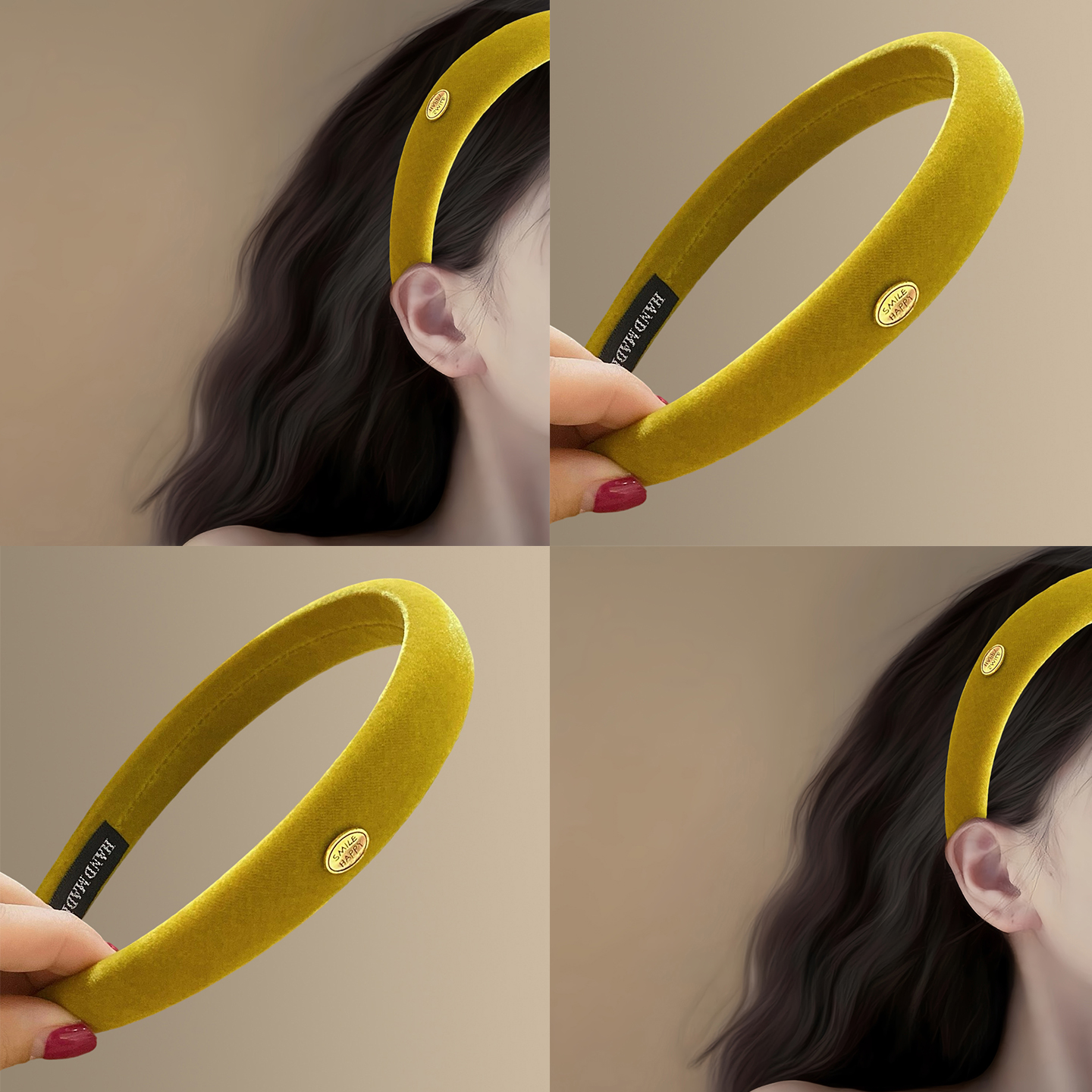 金丝猕黄~早秋金标丝绒海绵发箍