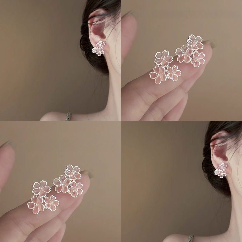 粉櫻花！適合夏天的粉藍色耳釘！