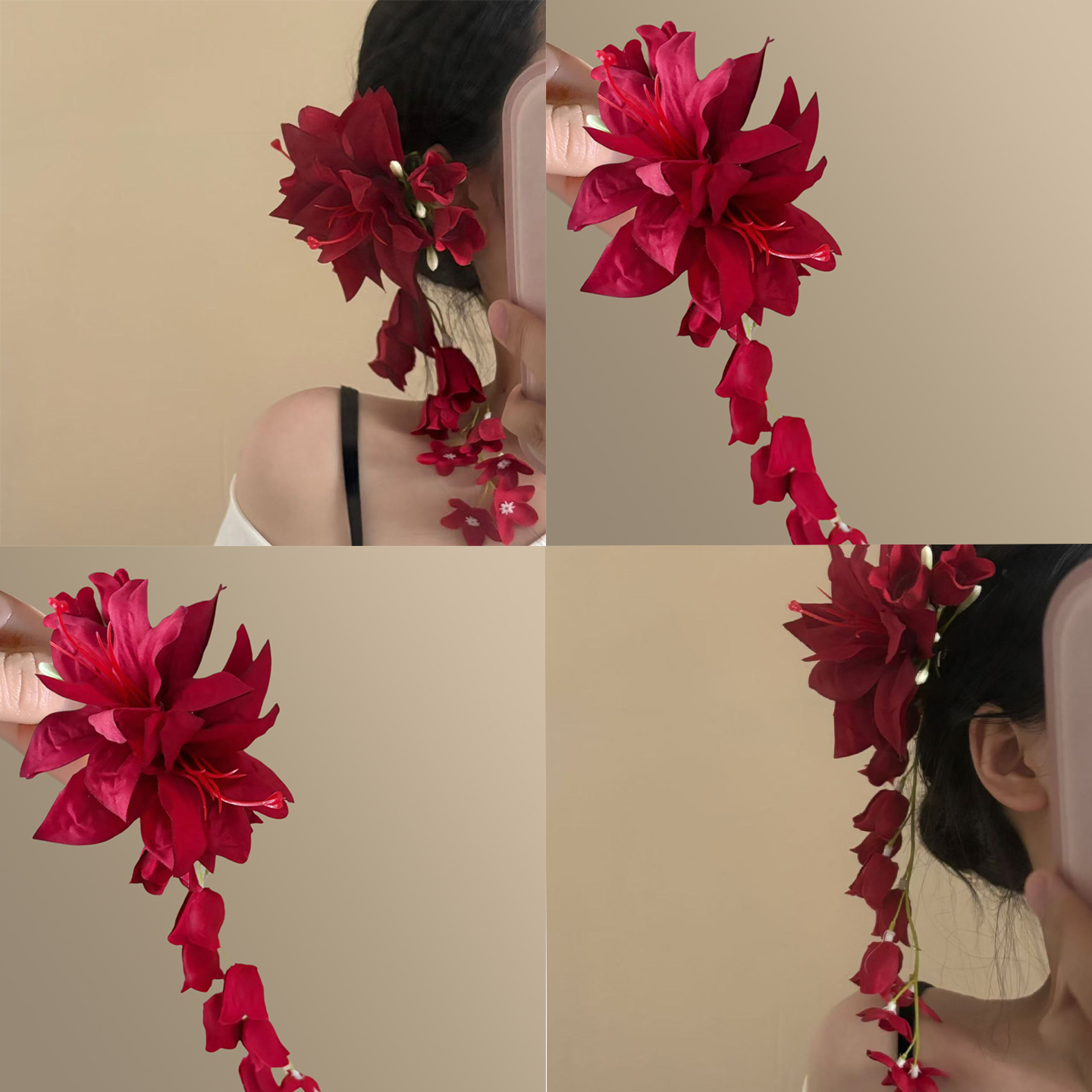 火媚花畔~復古氣質花朵流蘇發夾