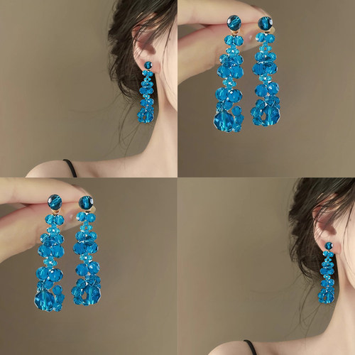 冰萃蓝水晶！一款两戴水晶耳环