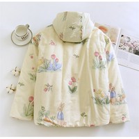 純棉花家居服女士居家外出加厚保暖棉衣上衣休閑睡衣寬松秋冬季