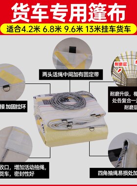 盛德货车篷布耐磨雨布高栏平板盖布加厚防水布防雨布五米整幅苫布