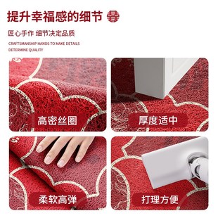 半圆形入户门地垫进门脚垫2025新款家用红色耐脏防滑丝圈门外地毯