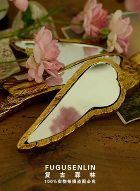 复古森林镜面蜻蜓燕子壁挂家居墙面装饰文艺轻奢照片墙拍摄道具