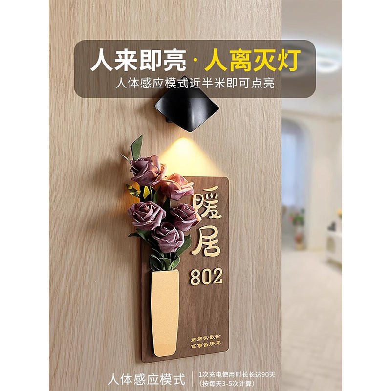 亚克力门牌号码牌家用定制入户住宅别墅酒店民宿家庭房间号插花装