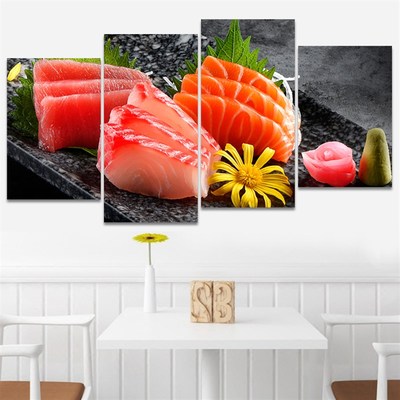日式料理店装饰画居酒屋餐厅背景墙壁画海鲜寿司店三文鱼刺身挂画