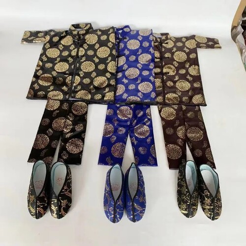 1110套男女布料绸缎加棉寒衣鞋袜帽子烧纸十月一布棉服