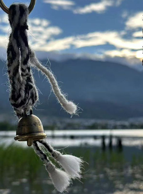 村野铜|原创藏式手编牦牛绳铜铃铛居家挂饰包挂车载手工风铃挂件