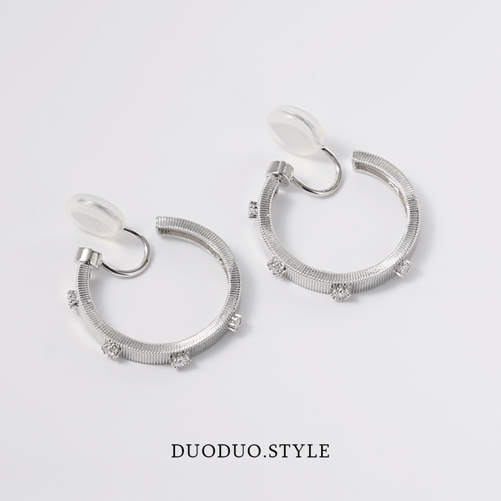 DUODUO个性小众法式复古锆石耳圈